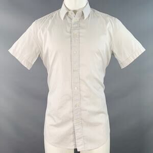 DOLCE & GABBANA GOLD Size M Grey Point Collar Short Sleeve Shirt